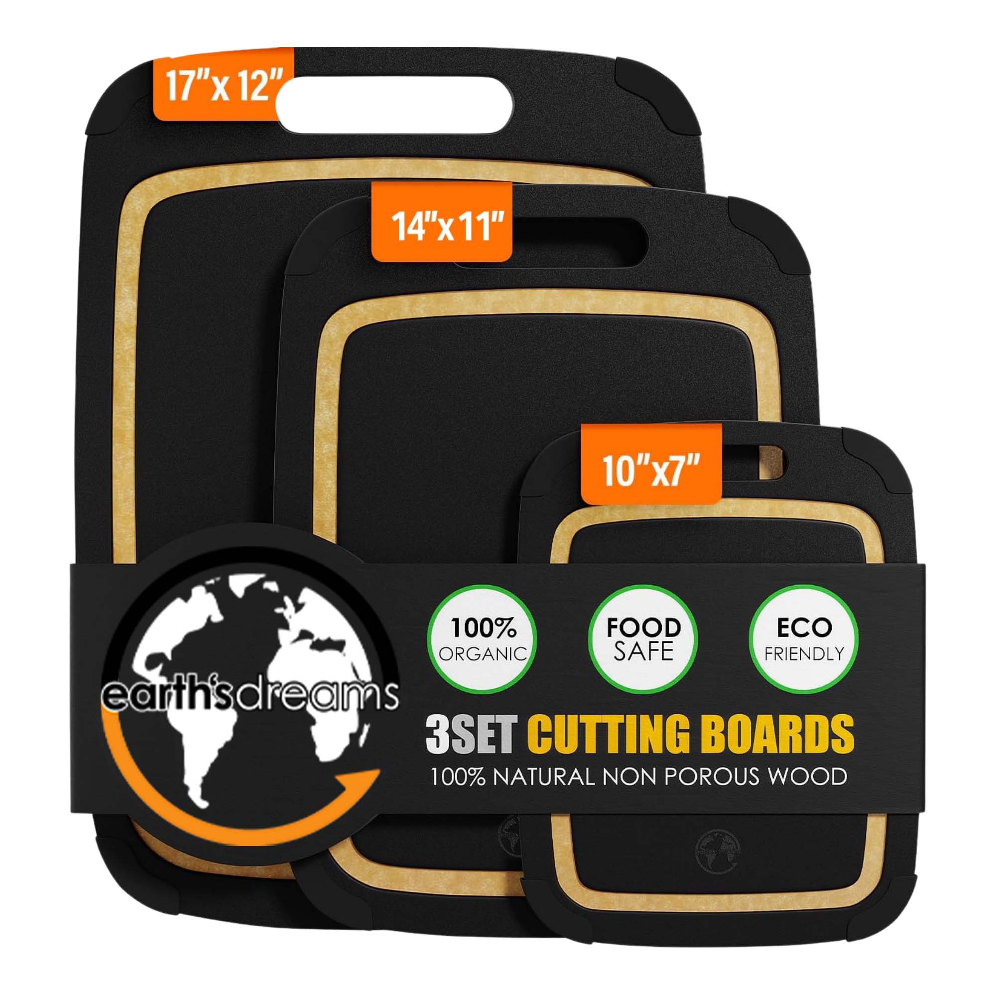Cutting Board Set — Black/Tan